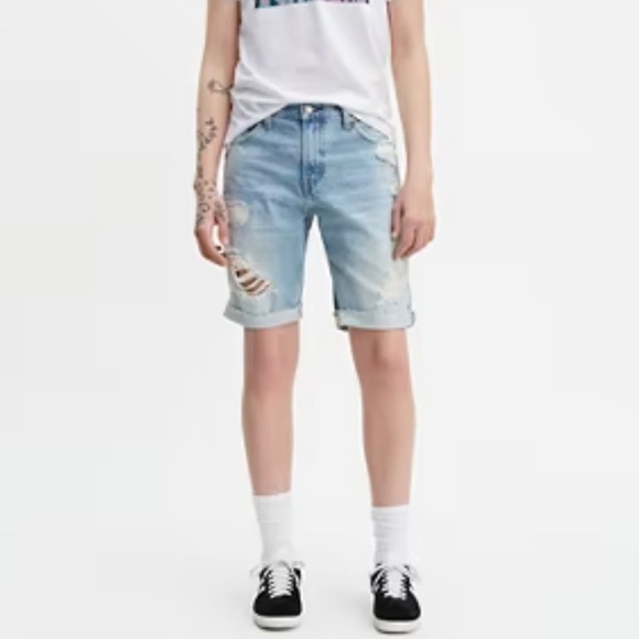 Levi’s 511 Men’s Slim Cut Off Denim Shorts Size 30 Distressed Light Wash Cotton - Picture 1 of 11